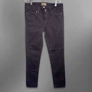 Paige Skinny Jeans Cheetah Print Stretchy Comfortable Fabric Plum Women's 27 NWT